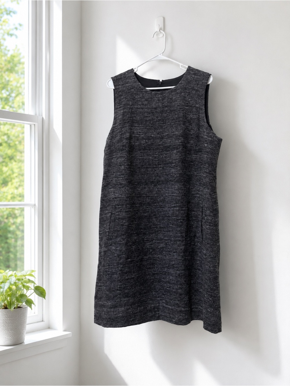 Eileen Fisher Charcoal Sleeveless Shift Dress